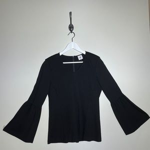 Cabi Black Bell-Sleeve Blouse